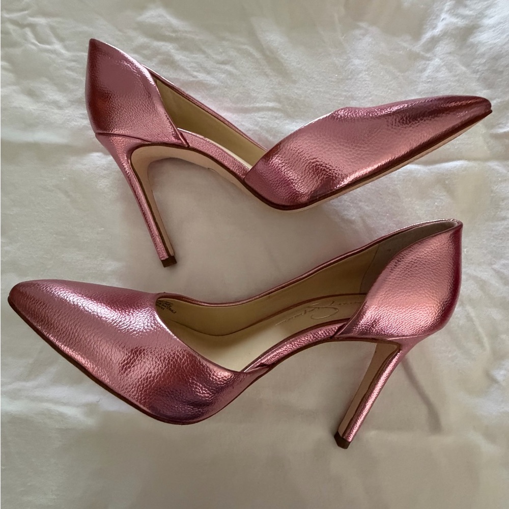 Jessica Simpson Metallic Pink Heels - Picture 2 of 5